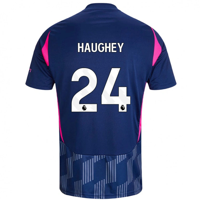 Danxen Børn Ella Haughey #24 Kongeblå Pink Udebane Spillertrøjer 2024/25 Trøje T-Shirt