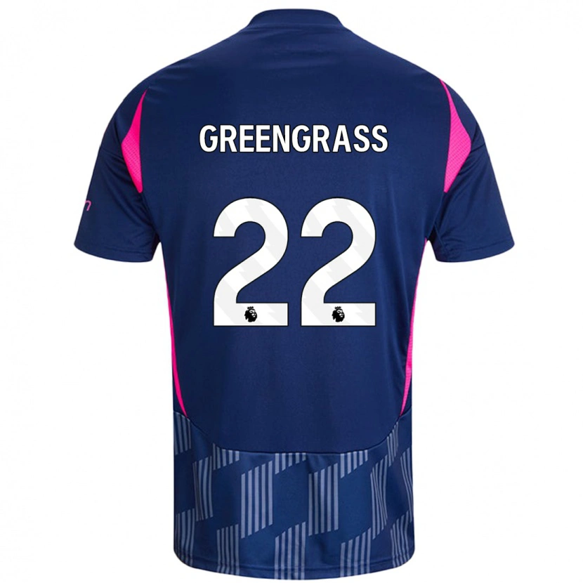 Danxen Børn Charlotte Greengrass #22 Kongeblå Pink Udebane Spillertrøjer 2024/25 Trøje T-Shirt