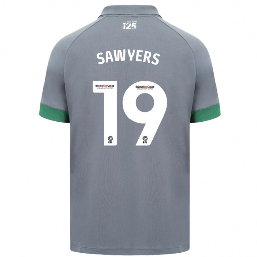 Danxen Børn Romaine Sawyers #19 Mørkegrå Udebane Spillertrøjer 2024/25 Trøje T-Shirt