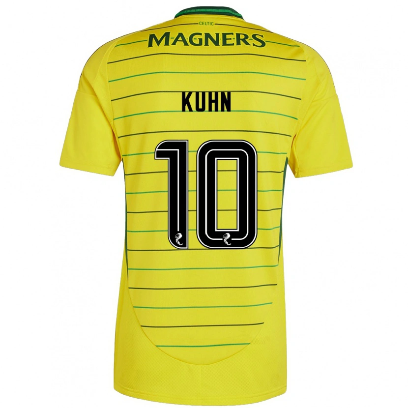 Danxen Børn Nicolas Kühn #10 Gul Udebane Spillertrøjer 2024/25 Trøje T-Shirt