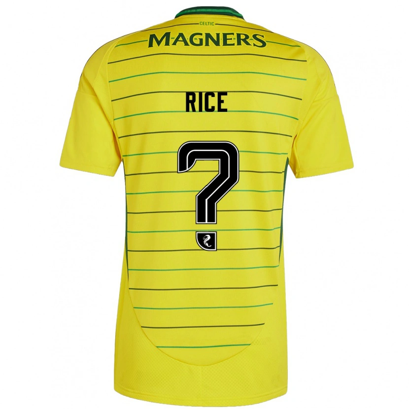 Danxen Børn Aidan Rice #0 Gul Udebane Spillertrøjer 2024/25 Trøje T-Shirt