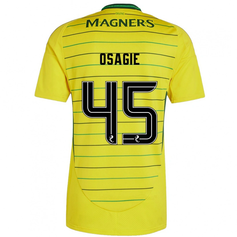 Danxen Børn Justin Osagie #45 Gul Udebane Spillertrøjer 2024/25 Trøje T-Shirt