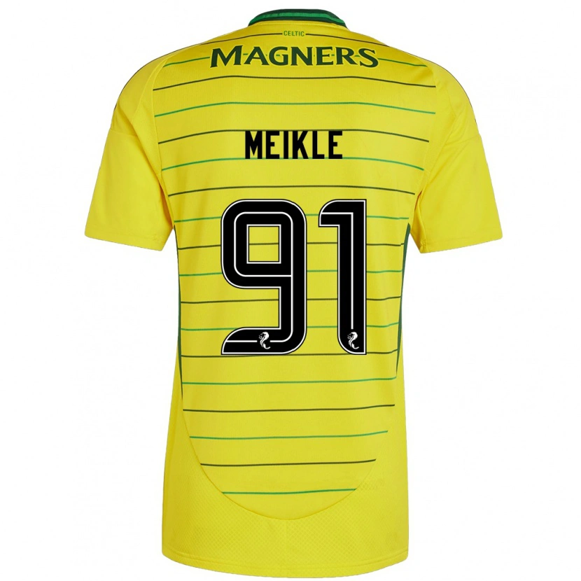 Danxen Børn Jamie Meikle #91 Gul Udebane Spillertrøjer 2024/25 Trøje T-Shirt