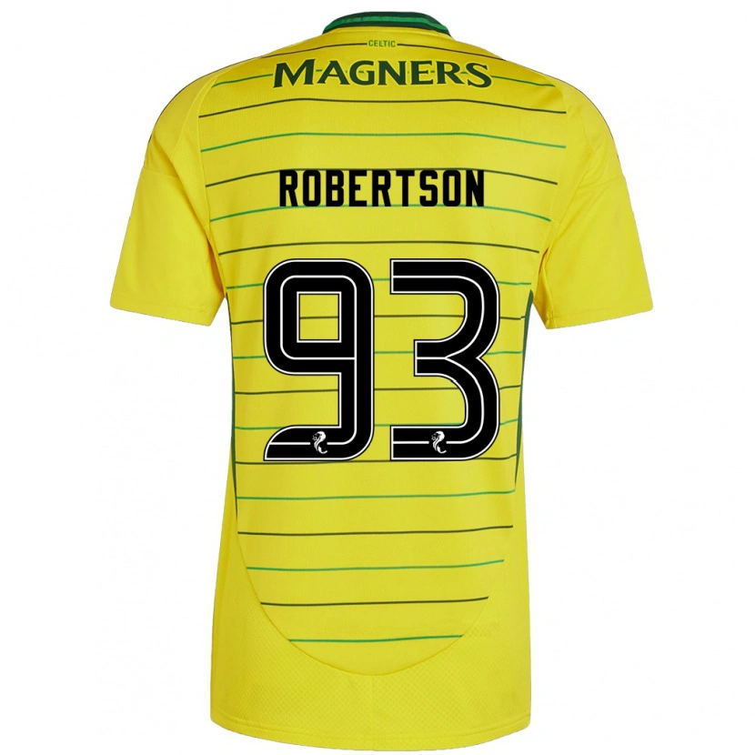 Danxen Børn Mitchell Robertson #93 Gul Udebane Spillertrøjer 2024/25 Trøje T-Shirt