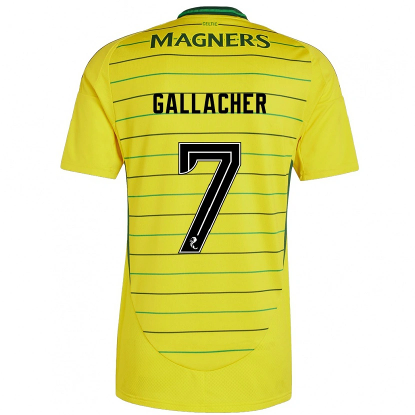 Danxen Børn Amy Gallacher #7 Gul Udebane Spillertrøjer 2024/25 Trøje T-Shirt