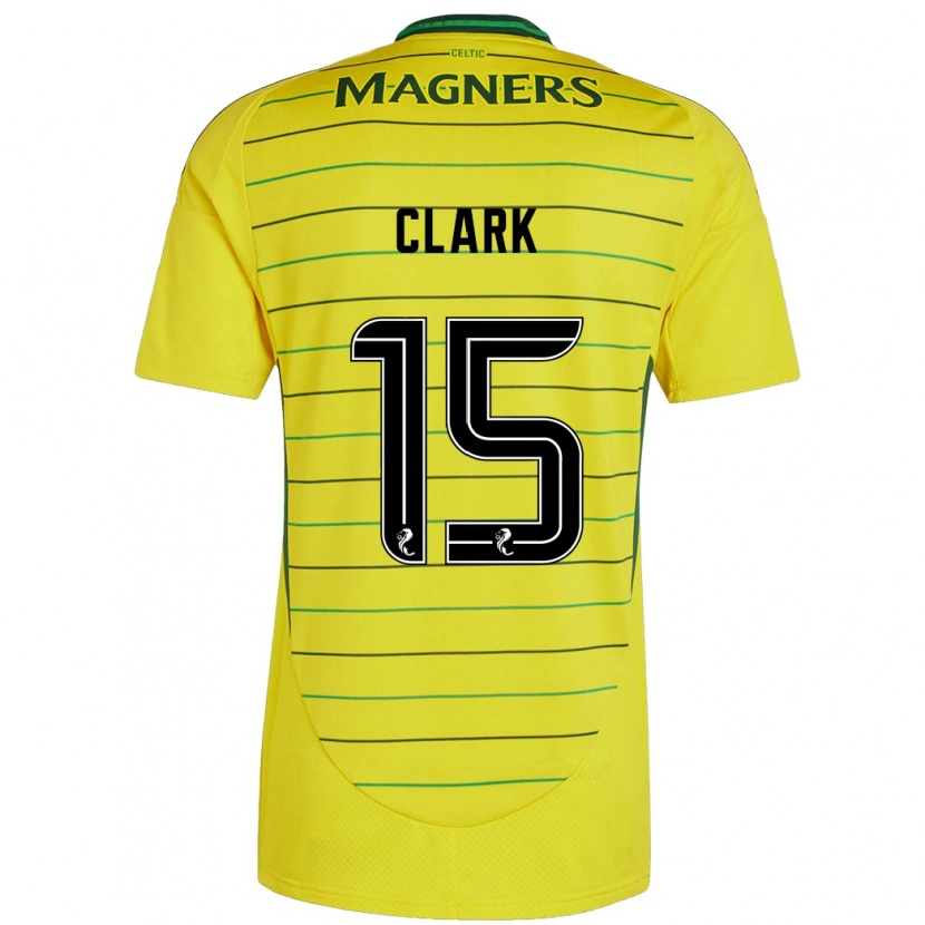 Danxen Børn Kelly Clark #15 Gul Udebane Spillertrøjer 2024/25 Trøje T-Shirt