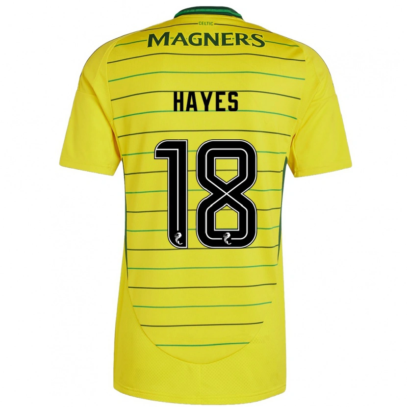 Danxen Børn Caitlin Hayes #18 Gul Udebane Spillertrøjer 2024/25 Trøje T-Shirt