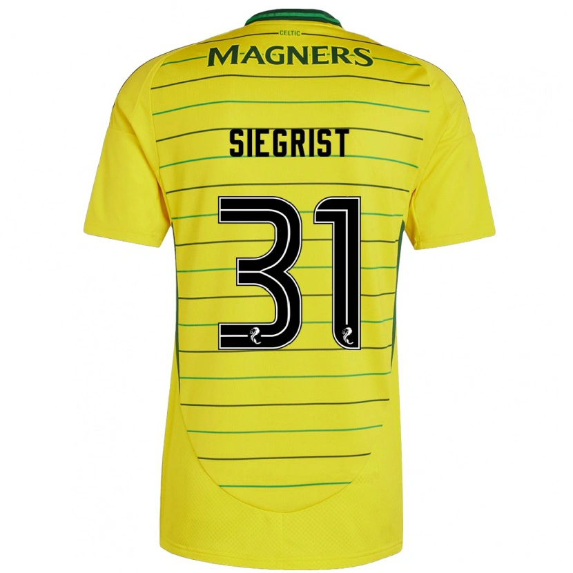 Danxen Børn Benjamin Siegrist #31 Gul Udebane Spillertrøjer 2024/25 Trøje T-Shirt