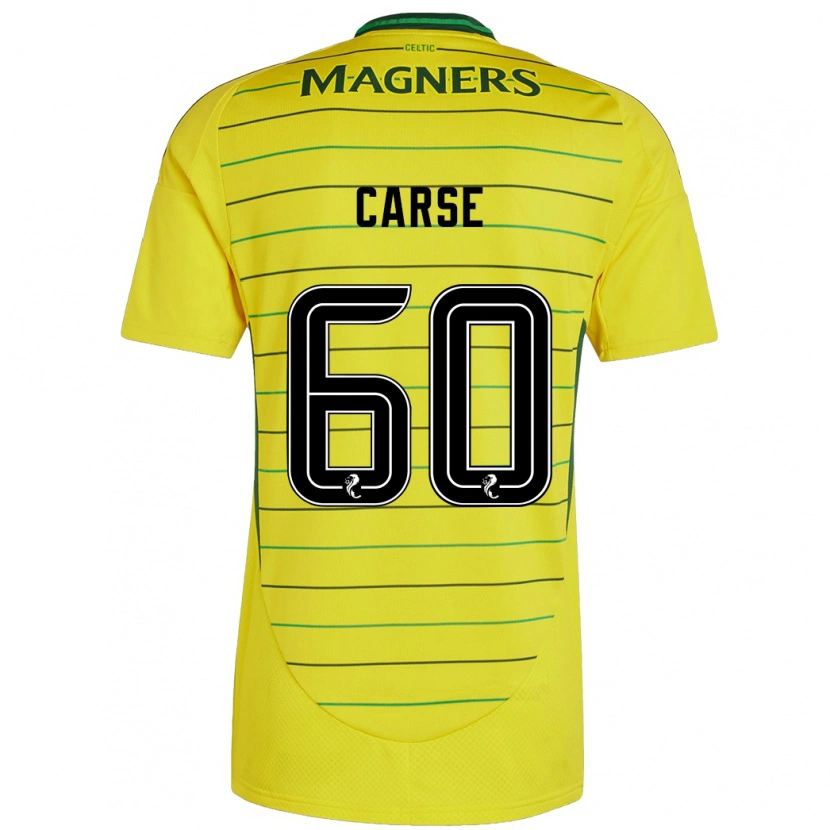 Danxen Børn Mackenzie Carse #60 Gul Udebane Spillertrøjer 2024/25 Trøje T-Shirt