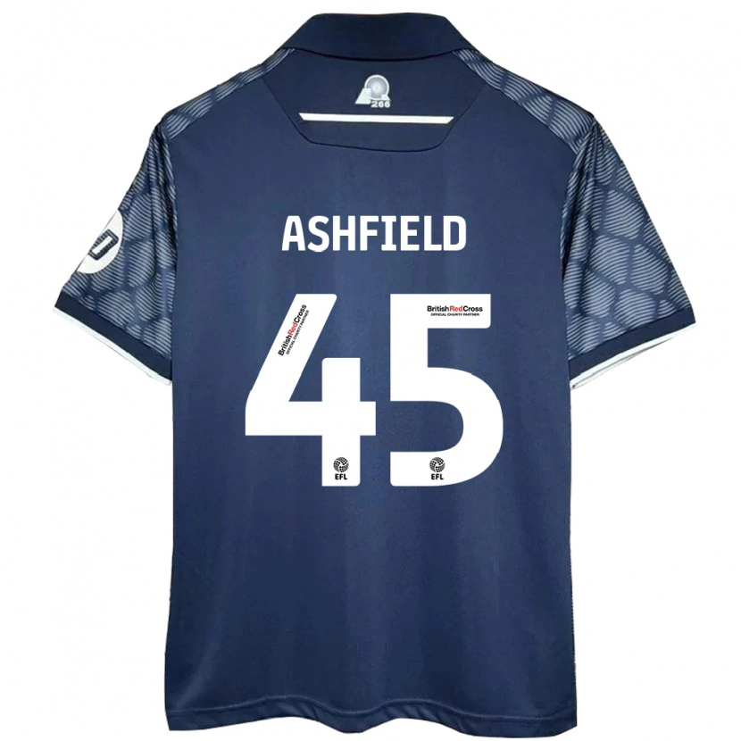 Danxen Børn Harry Ashfield #45 Sort Udebane Spillertrøjer 2024/25 Trøje T-Shirt