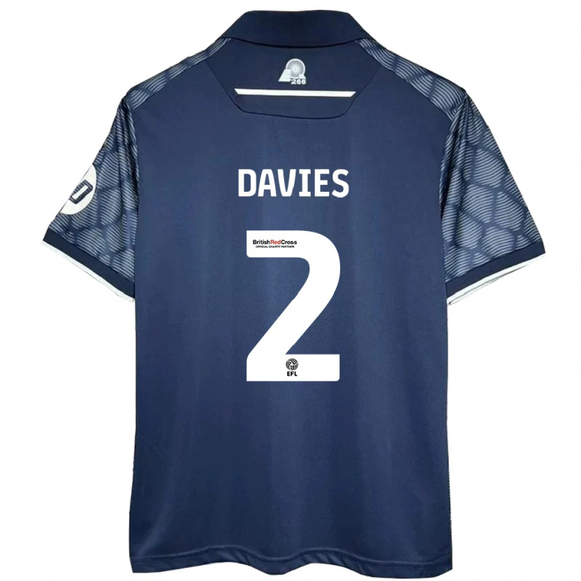 Danxen Børn Phoebe Davies #2 Sort Udebane Spillertrøjer 2024/25 Trøje T-Shirt