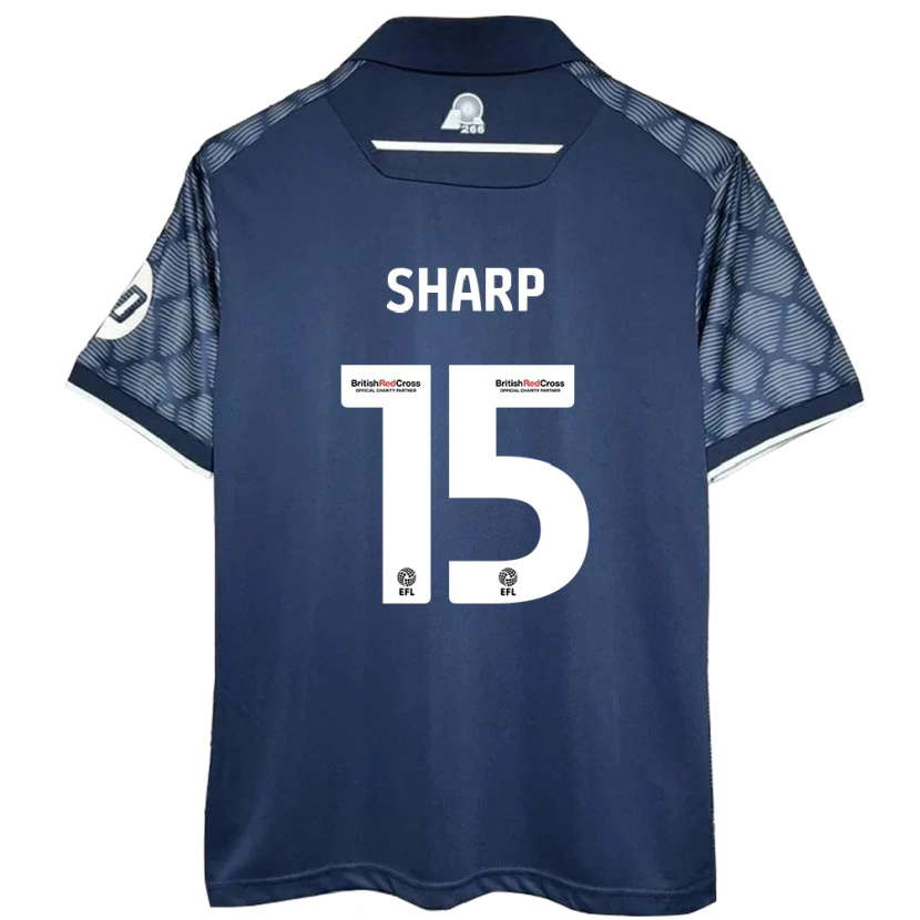 Danxen Børn Katie Sharp #15 Sort Udebane Spillertrøjer 2024/25 Trøje T-Shirt