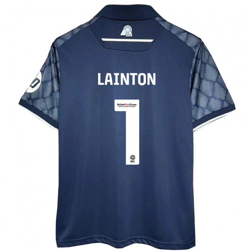 Danxen Børn Rob Lainton #1 Sort Udebane Spillertrøjer 2024/25 Trøje T-Shirt