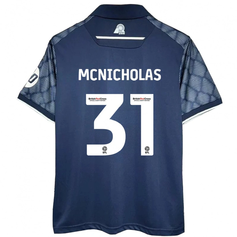 Danxen Børn Luke Mcnicholas #31 Sort Udebane Spillertrøjer 2024/25 Trøje T-Shirt
