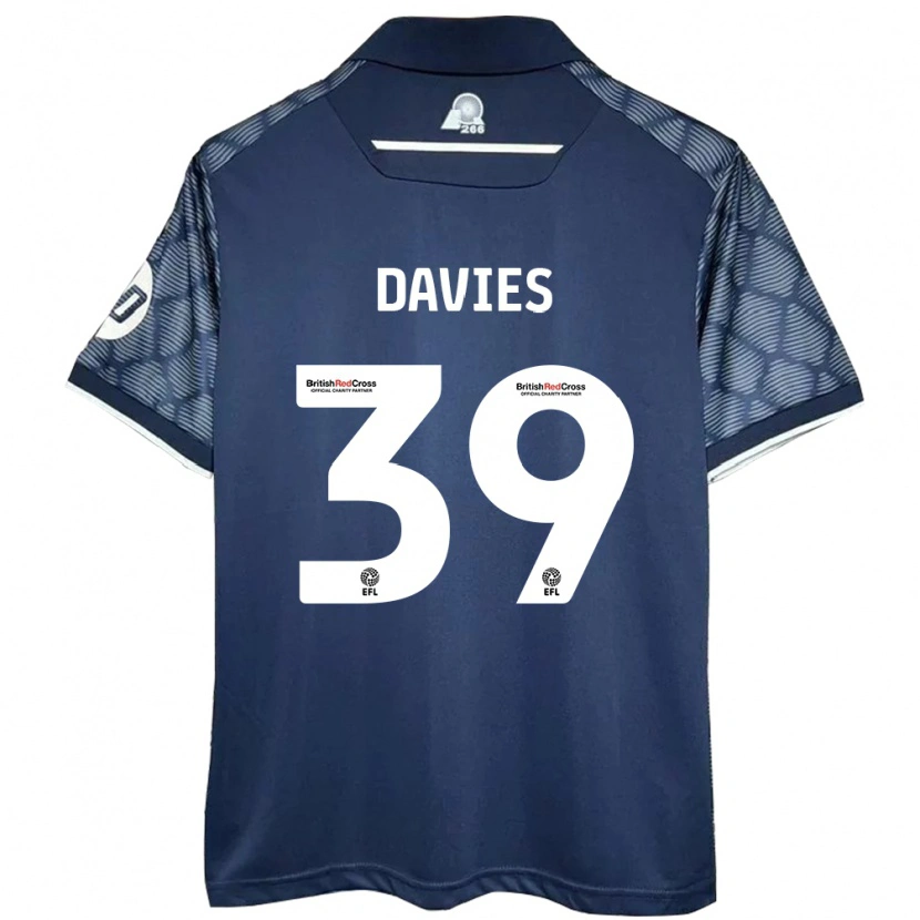 Danxen Børn Daniel Davies #39 Sort Udebane Spillertrøjer 2024/25 Trøje T-Shirt