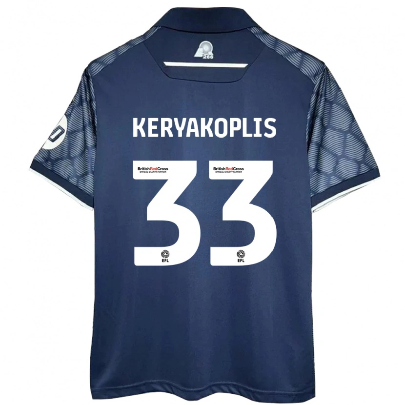 Danxen Børn Hannah Keryakoplis #33 Sort Udebane Spillertrøjer 2024/25 Trøje T-Shirt