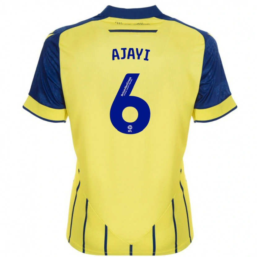 Danxen Børn Semi Ajayi #6 Gul Blå Udebane Spillertrøjer 2024/25 Trøje T-Shirt