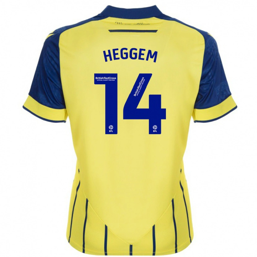 Danxen Børn Torbjørn Heggem #14 Gul Blå Udebane Spillertrøjer 2024/25 Trøje T-Shirt