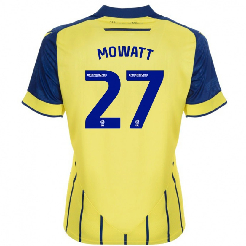 Danxen Børn Alex Mowatt #27 Gul Blå Udebane Spillertrøjer 2024/25 Trøje T-Shirt