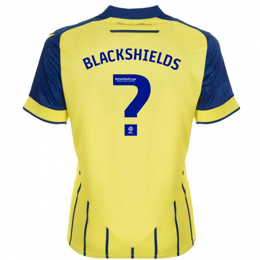 Danxen Børn Charlie Blackshields #0 Gul Blå Udebane Spillertrøjer 2024/25 Trøje T-Shirt