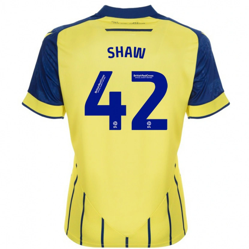 Danxen Børn Josh Shaw #42 Gul Blå Udebane Spillertrøjer 2024/25 Trøje T-Shirt
