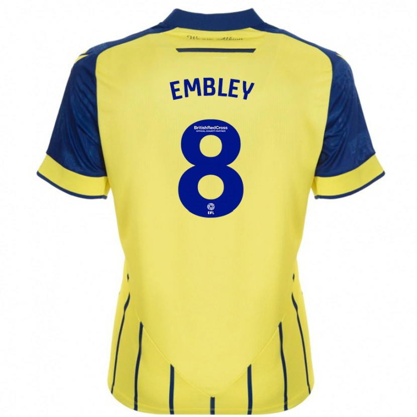 Danxen Børn Rosie Embley #8 Gul Blå Udebane Spillertrøjer 2024/25 Trøje T-Shirt