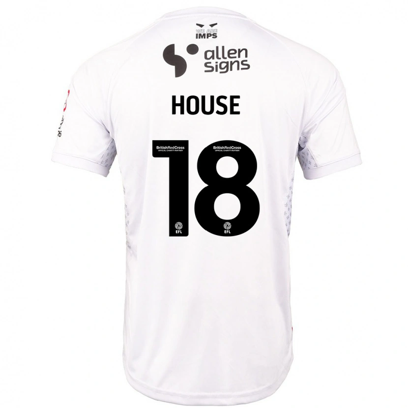 Danxen Børn Ben House #18 Rød Hvid Udebane Spillertrøjer 2024/25 Trøje T-Shirt