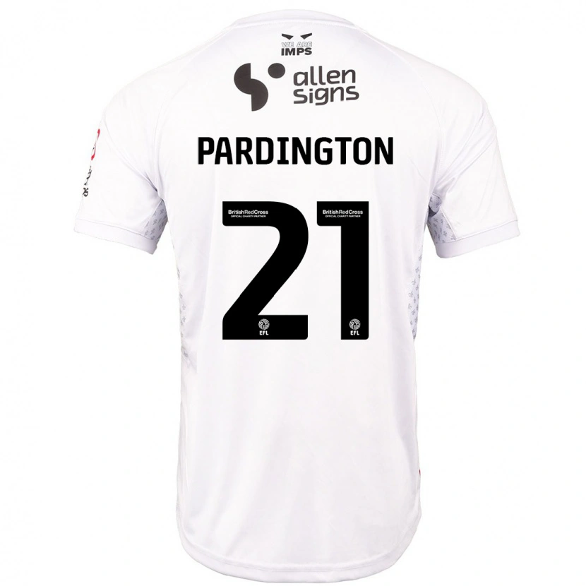 Danxen Børn Jamie Pardington #21 Rød Hvid Udebane Spillertrøjer 2024/25 Trøje T-Shirt