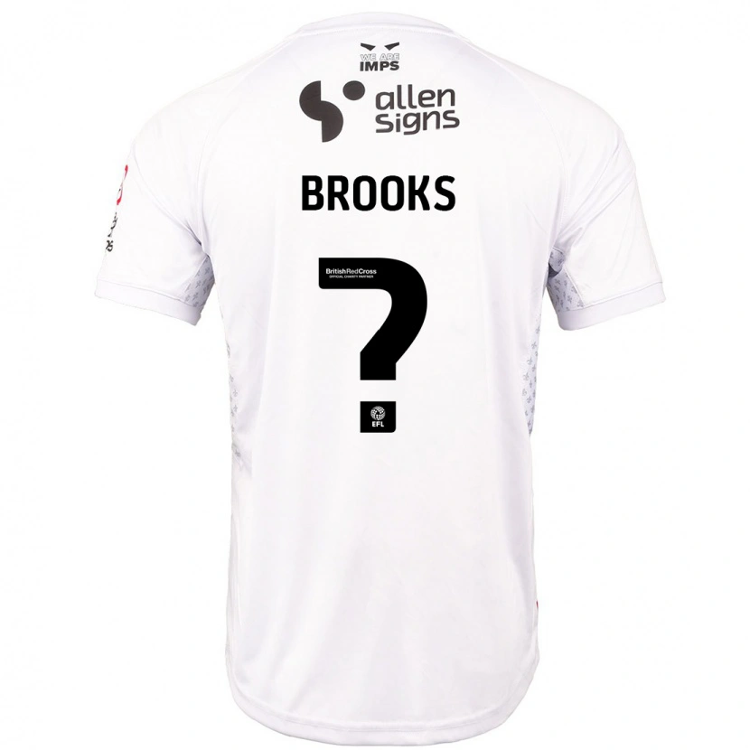 Danxen Børn Billy Brooks #0 Rød Hvid Udebane Spillertrøjer 2024/25 Trøje T-Shirt