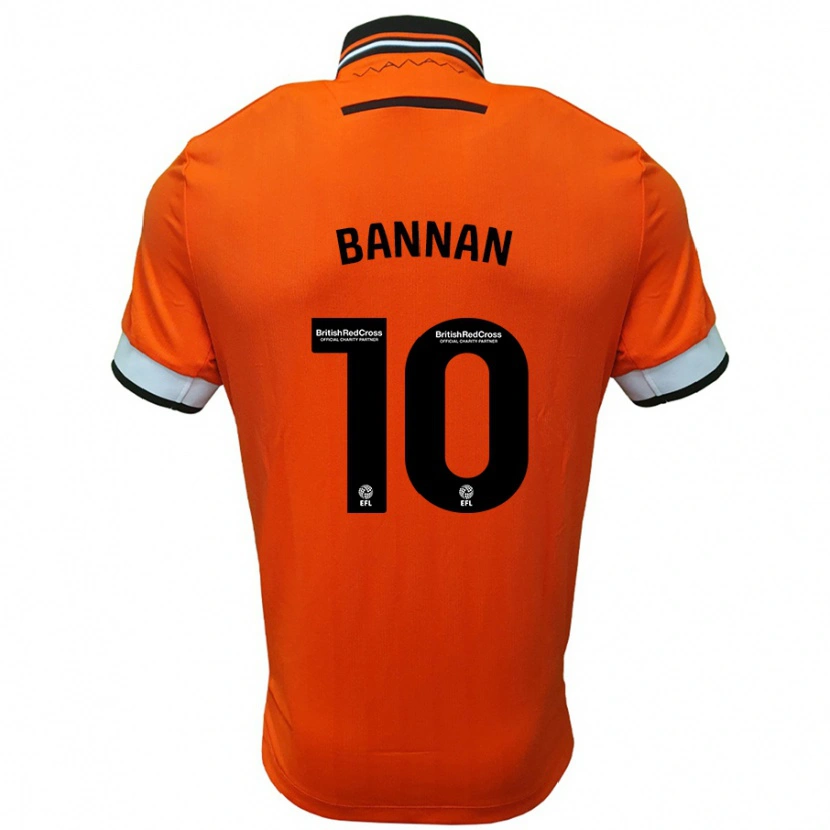 Danxen Børn Barry Bannan #10 Orange Hvid Udebane Spillertrøjer 2024/25 Trøje T-Shirt