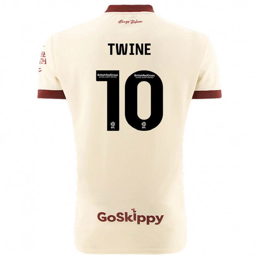 Danxen Børn Scott Twine #10 Creme Hvid Udebane Spillertrøjer 2024/25 Trøje T-Shirt