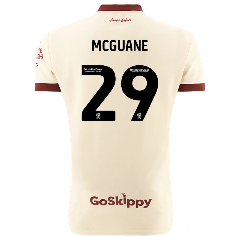 Danxen Børn Marcus Mcguane #29 Creme Hvid Udebane Spillertrøjer 2024/25 Trøje T-Shirt