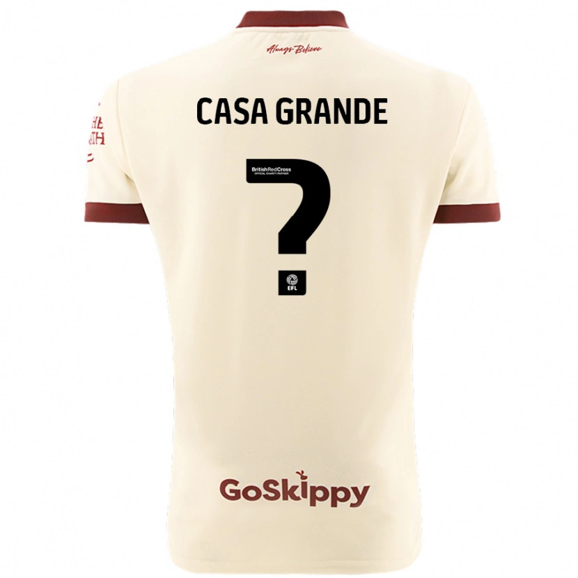Danxen Børn Josey Casa-Grande #0 Creme Hvid Udebane Spillertrøjer 2024/25 Trøje T-Shirt