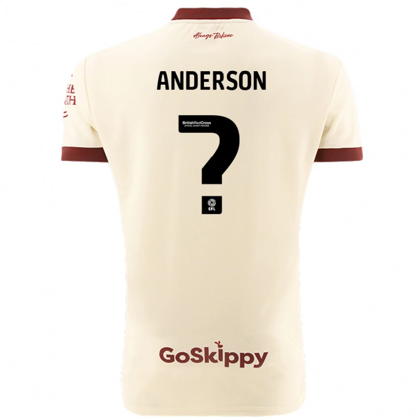 Danxen Børn Taine Anderson #0 Creme Hvid Udebane Spillertrøjer 2024/25 Trøje T-Shirt