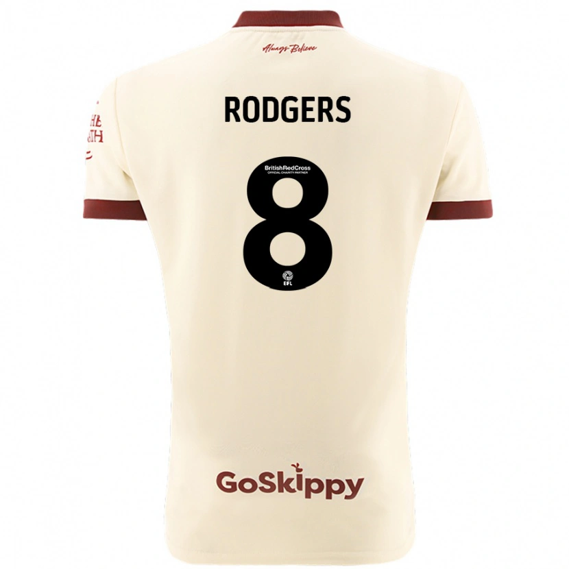 Danxen Børn Amy Rodgers #8 Creme Hvid Udebane Spillertrøjer 2024/25 Trøje T-Shirt