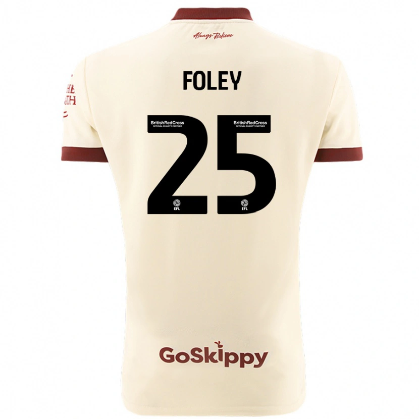 Danxen Børn Erin Foley #25 Creme Hvid Udebane Spillertrøjer 2024/25 Trøje T-Shirt