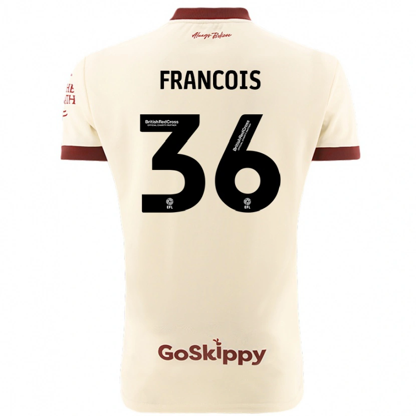 Danxen Børn Marlee Francois #36 Creme Hvid Udebane Spillertrøjer 2024/25 Trøje T-Shirt