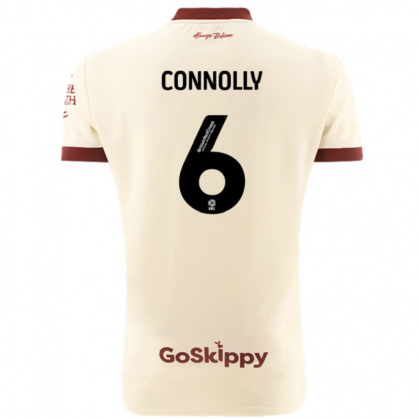 Danxen Børn Megan Connolly #6 Creme Hvid Udebane Spillertrøjer 2024/25 Trøje T-Shirt