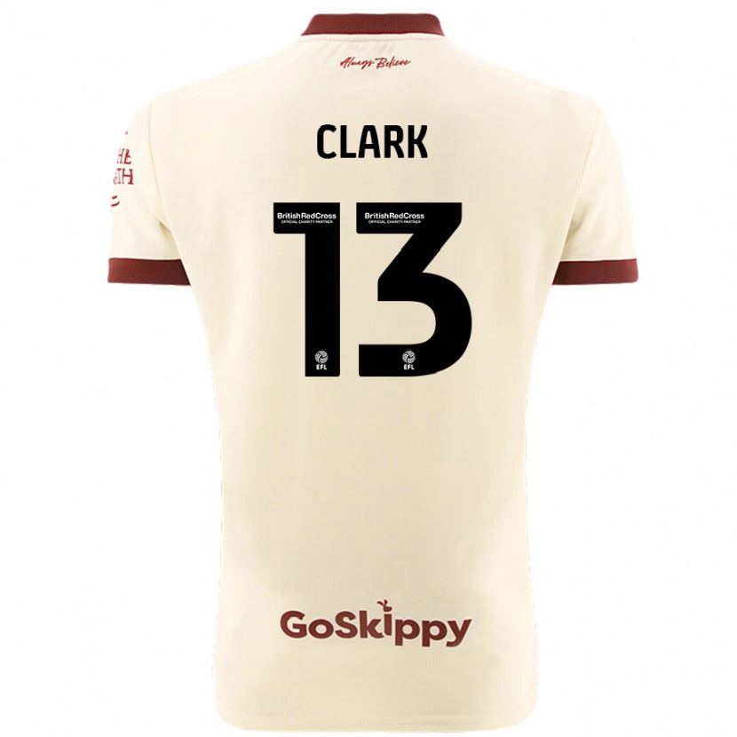 Danxen Børn Olivia Clark #13 Creme Hvid Udebane Spillertrøjer 2024/25 Trøje T-Shirt