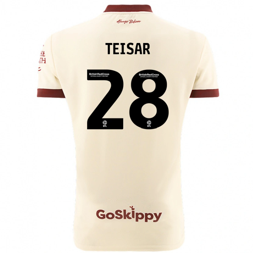 Danxen Børn Tianna Teisar #28 Creme Hvid Udebane Spillertrøjer 2024/25 Trøje T-Shirt