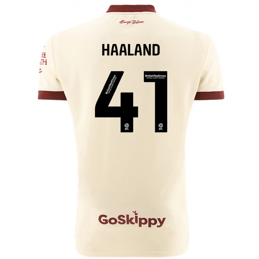 Danxen Børn Benedicte Haaland #41 Creme Hvid Udebane Spillertrøjer 2024/25 Trøje T-Shirt