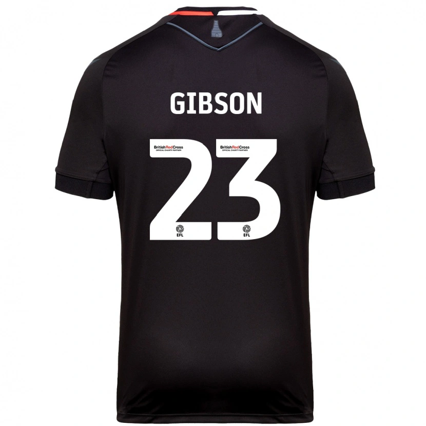 Danxen Børn Ben Gibson #23 Sort Udebane Spillertrøjer 2024/25 Trøje T-Shirt