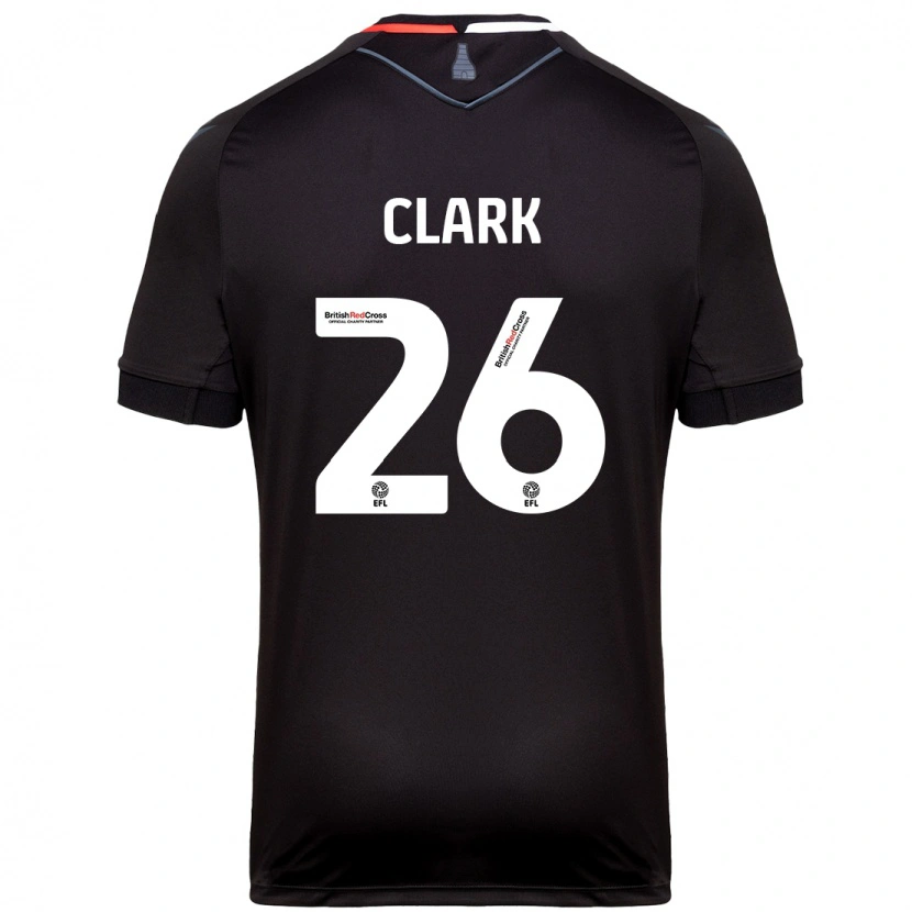 Danxen Børn Ciaran Clark #26 Sort Udebane Spillertrøjer 2024/25 Trøje T-Shirt