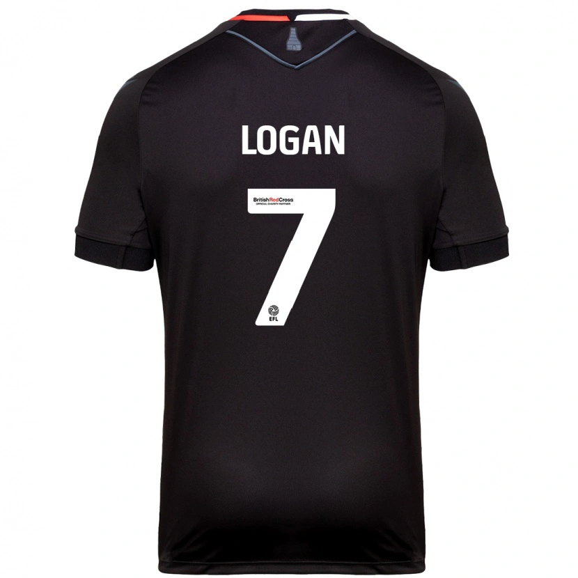 Danxen Børn Heidi Logan #7 Sort Udebane Spillertrøjer 2024/25 Trøje T-Shirt