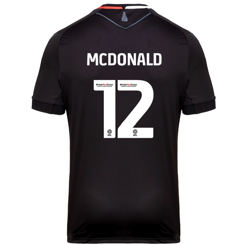 Danxen Børn Kayleigh Mcdonald #12 Sort Udebane Spillertrøjer 2024/25 Trøje T-Shirt
