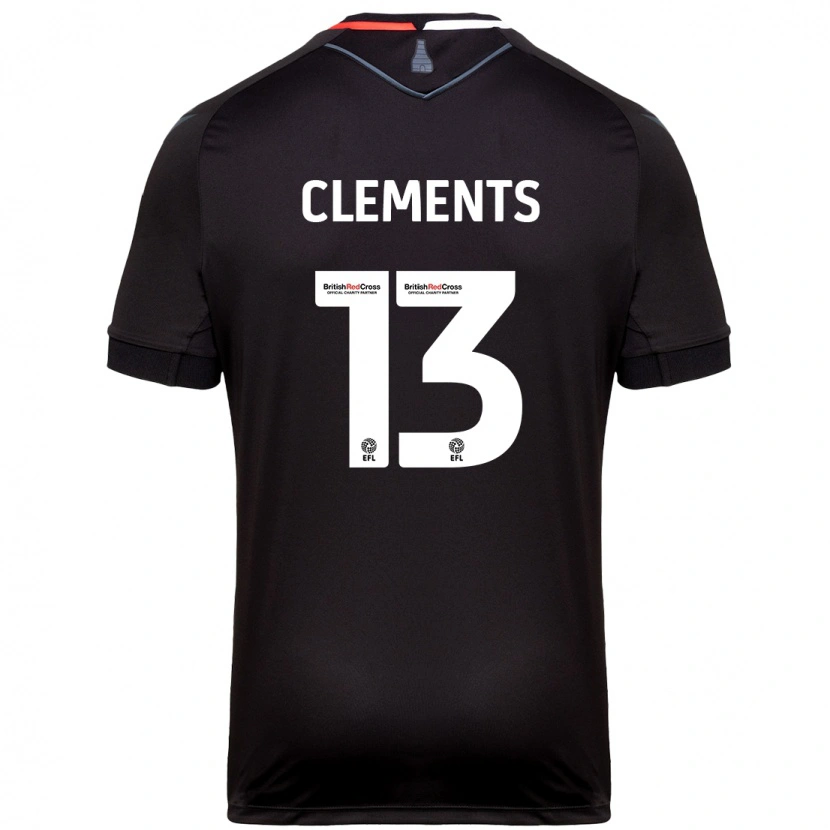 Danxen Børn Daisy Clements #13 Sort Udebane Spillertrøjer 2024/25 Trøje T-Shirt