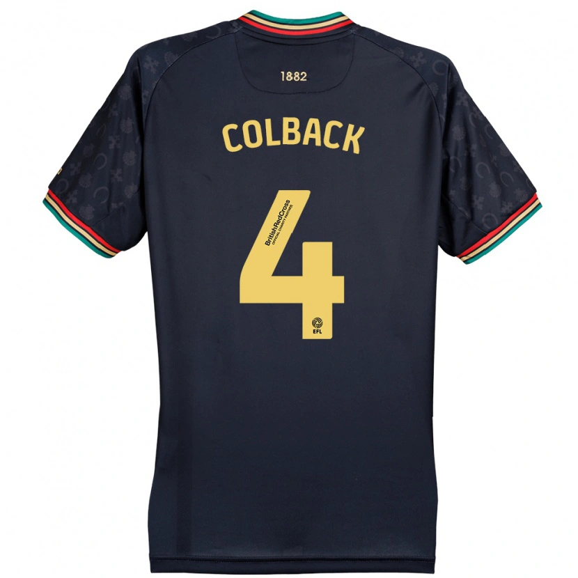 Danxen Børn Jack Colback #4 Mørk Marineblå Udebane Spillertrøjer 2024/25 Trøje T-Shirt