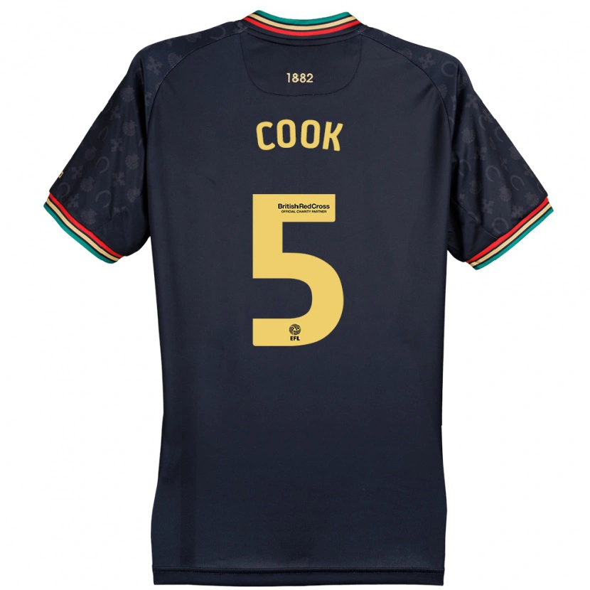 Danxen Børn Steve Cook #5 Mørk Marineblå Udebane Spillertrøjer 2024/25 Trøje T-Shirt