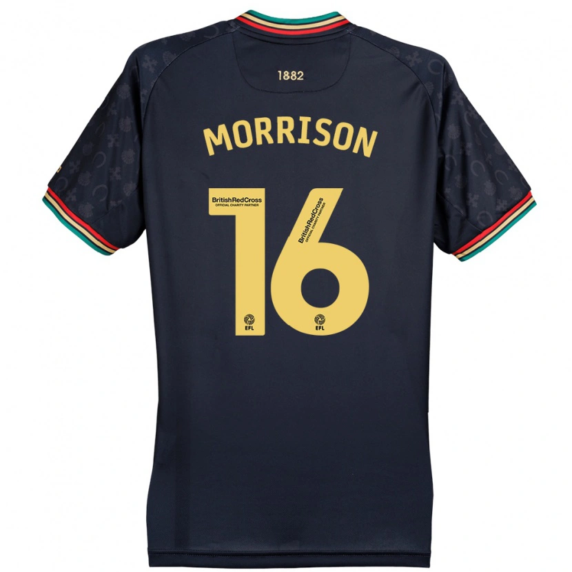 Danxen Børn Liam Morrison #16 Mørk Marineblå Udebane Spillertrøjer 2024/25 Trøje T-Shirt