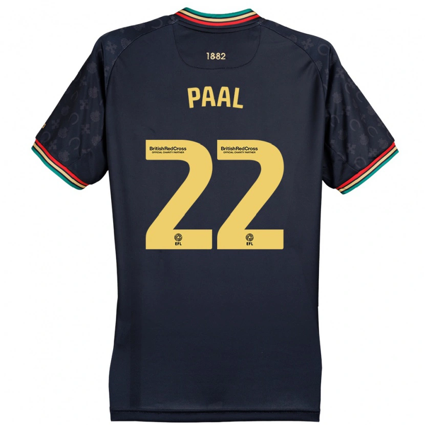 Danxen Børn Kenneth Paal #22 Mørk Marineblå Udebane Spillertrøjer 2024/25 Trøje T-Shirt